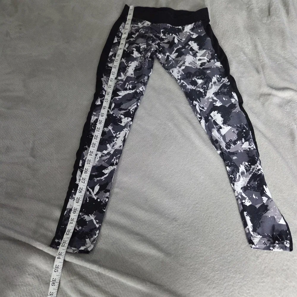 Puma Leggings Womens Medium Black Camo Ankle Stretch Athletic Pants Jersey Logo